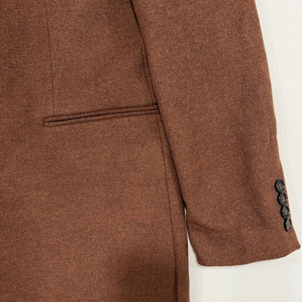 Zara Man Wool Blend Coat Brown Men's L - Picture 5 of 12